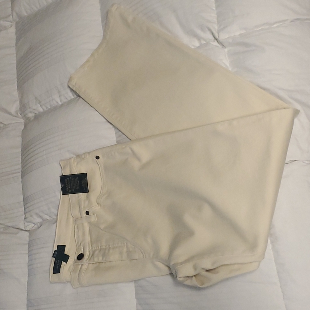 New Ralph Lauren cream stretch classic fit women's jeans cream color sz 16 32L